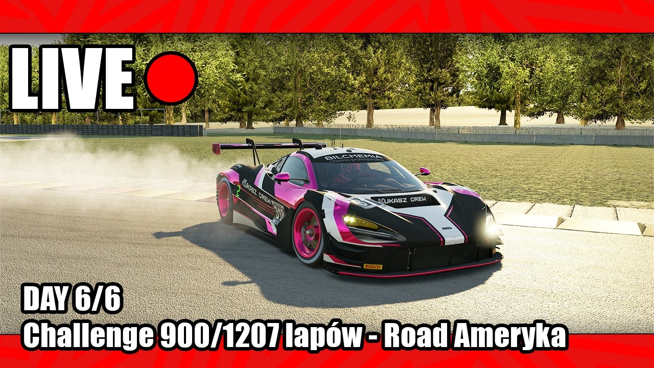 Day 6/6 - Challange 900/1214 lapów na Road Ameryce w Tydzień | 3zł Donate + 1 lap