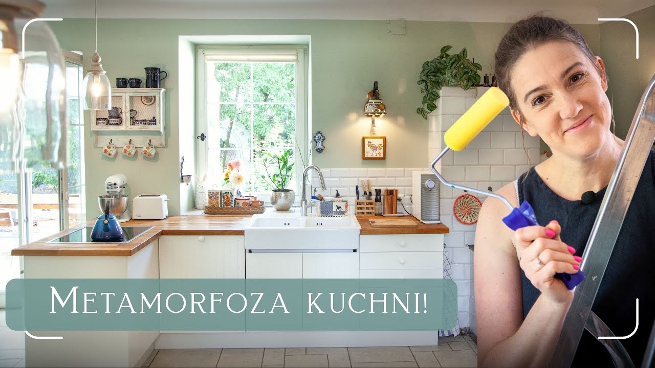 Metamorfoza kuchni! Szałwia na ścianach i odświeżone blaty!