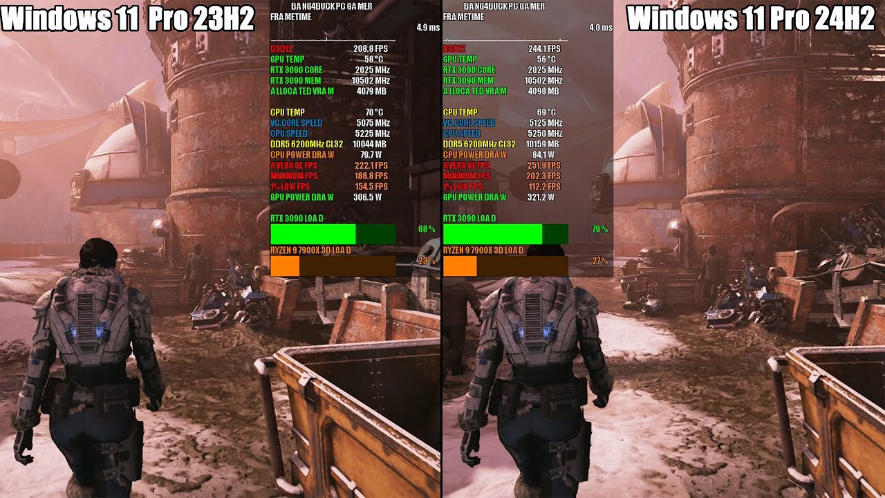 Windows 11 Pro 23H2 VS 24H2 Gaming Performance | RTX 3090 | R9 7900X3D