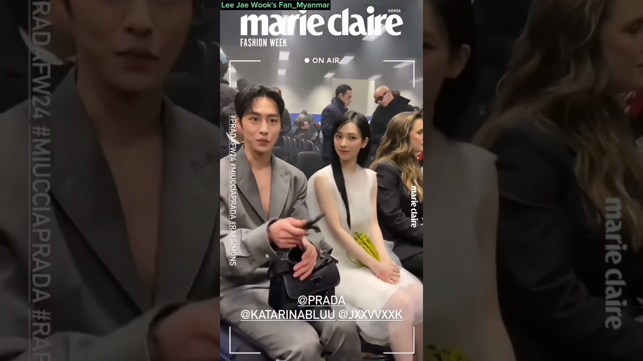 That&rsquo;s how they met each other in Prada Fashion Show #leejaewook #prada #dating #karina #dispatch