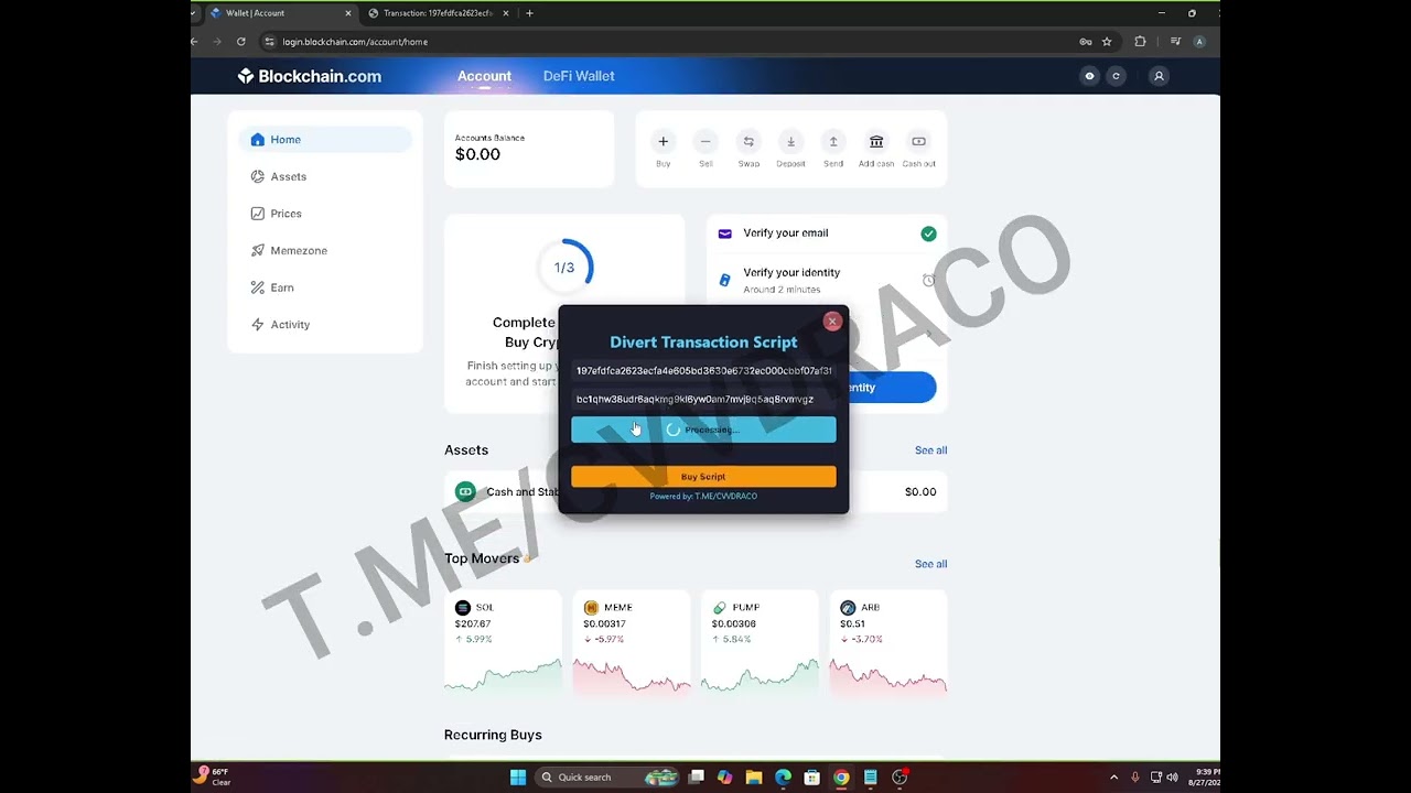 Blockchain BTC Script with proof Blockchain Unconfirmed Transaction Script 2025/2026