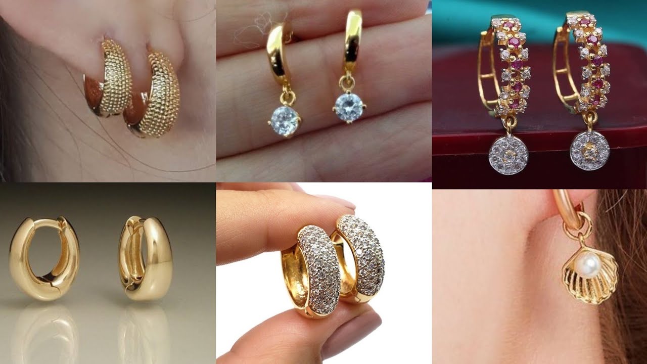 Beautiful hoop earrings designs latest 18k gold 22k gold plated