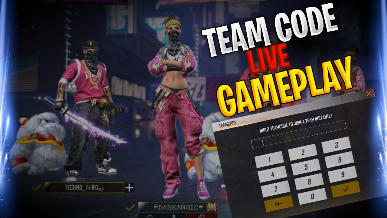 Teamcode Gameplay | Playing With Darkangle Gaming | Garena Free Fire |