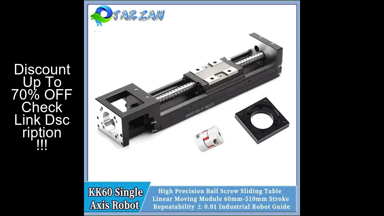 High Precision Ball Screw Sliding table KK60 Linear Moving Module 60mm-510mm Stroke Repeatability 0.
