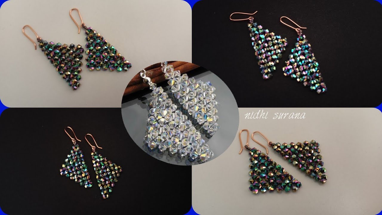 Retro Disco Dazzling Earrings/Bicone Crystal Jewelry making/Aretes \Tutorial\diy