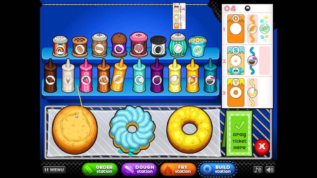 Papa's Donuteria - All Standard Drizzles Unlocked (Perfect Day)