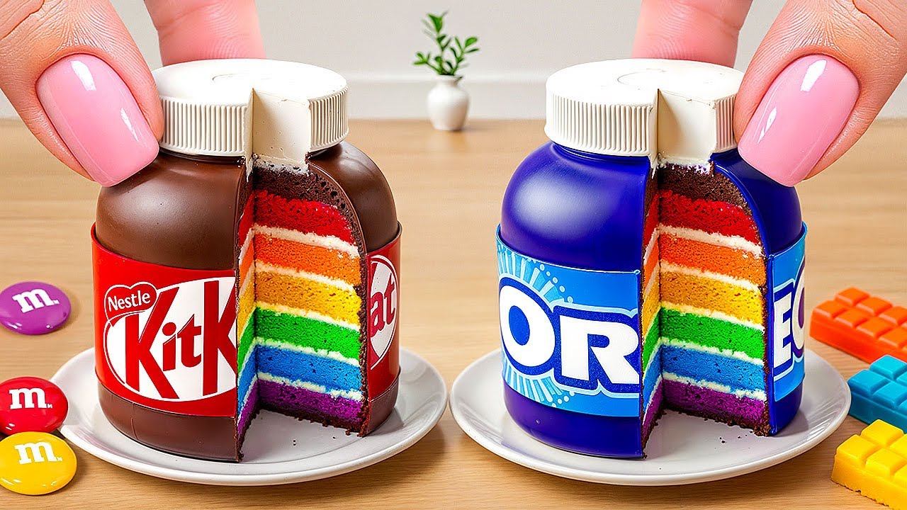 Nutella vs OREO Rainbow Cake Battle 🍫🌈  Epic Decorating Showdown! 🍫