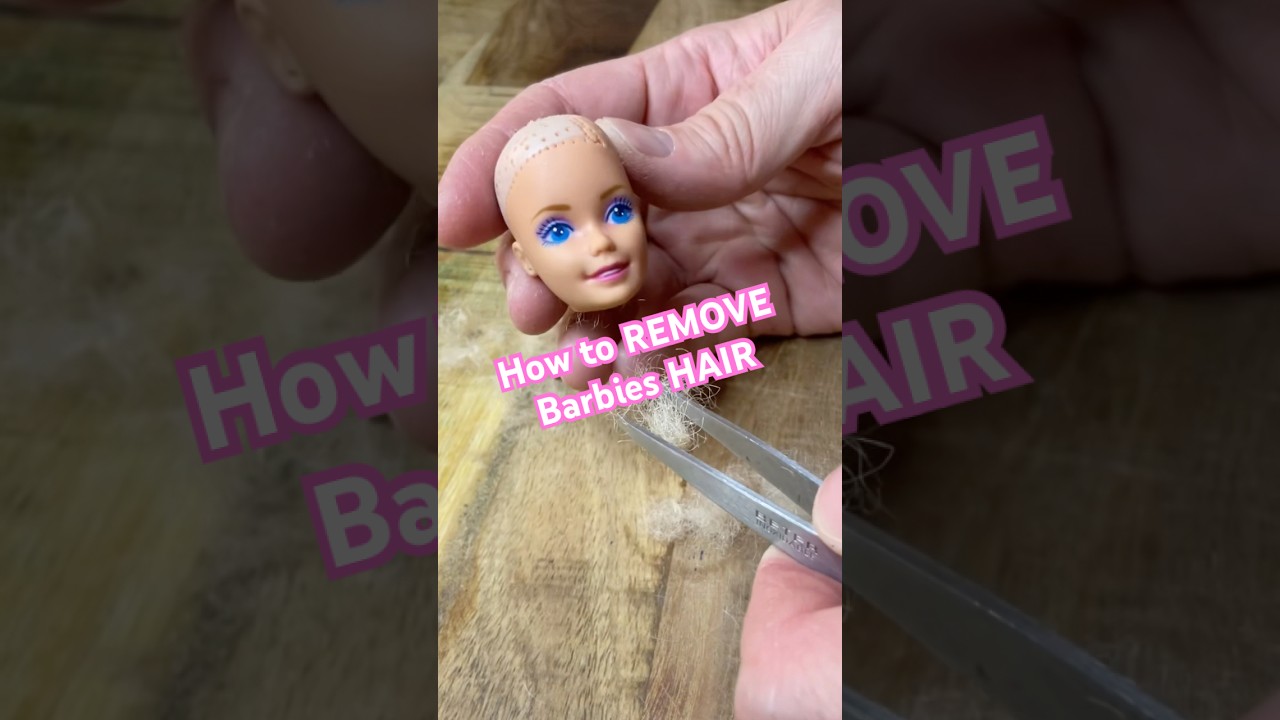 How to remove hair on Barbie #shorts #barbie #dollhairstyles #reallifehacks #barbiedoll #viralvideo