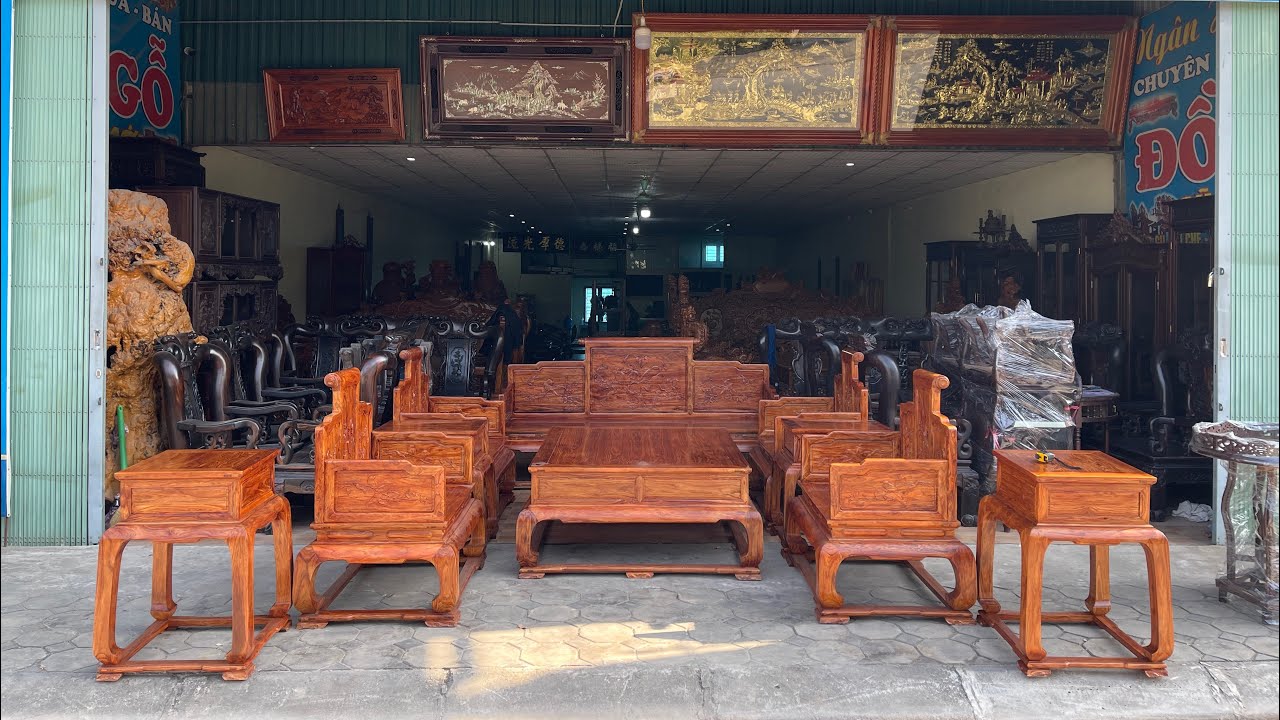 mời các bác ngắm bộ ghế lối tầu gỗ sưa đỏ quý hiếm