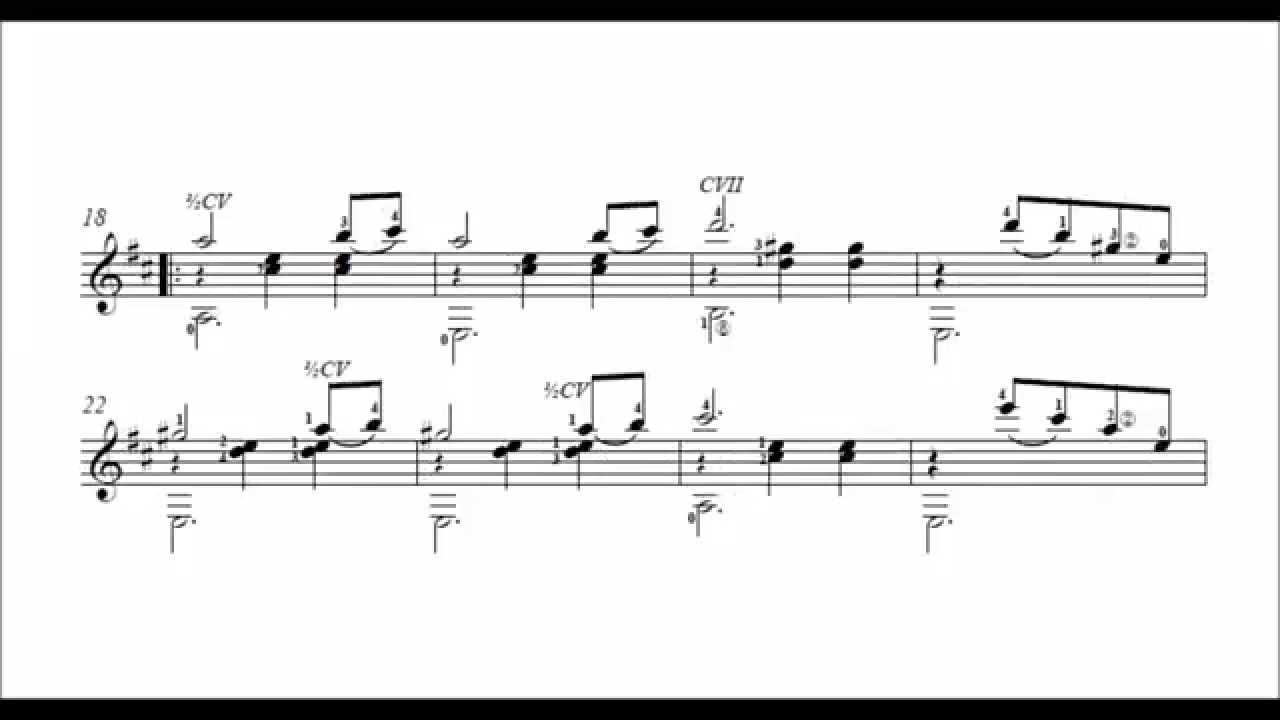 Francisco Tarrega - Isabel (audio + sheet music)