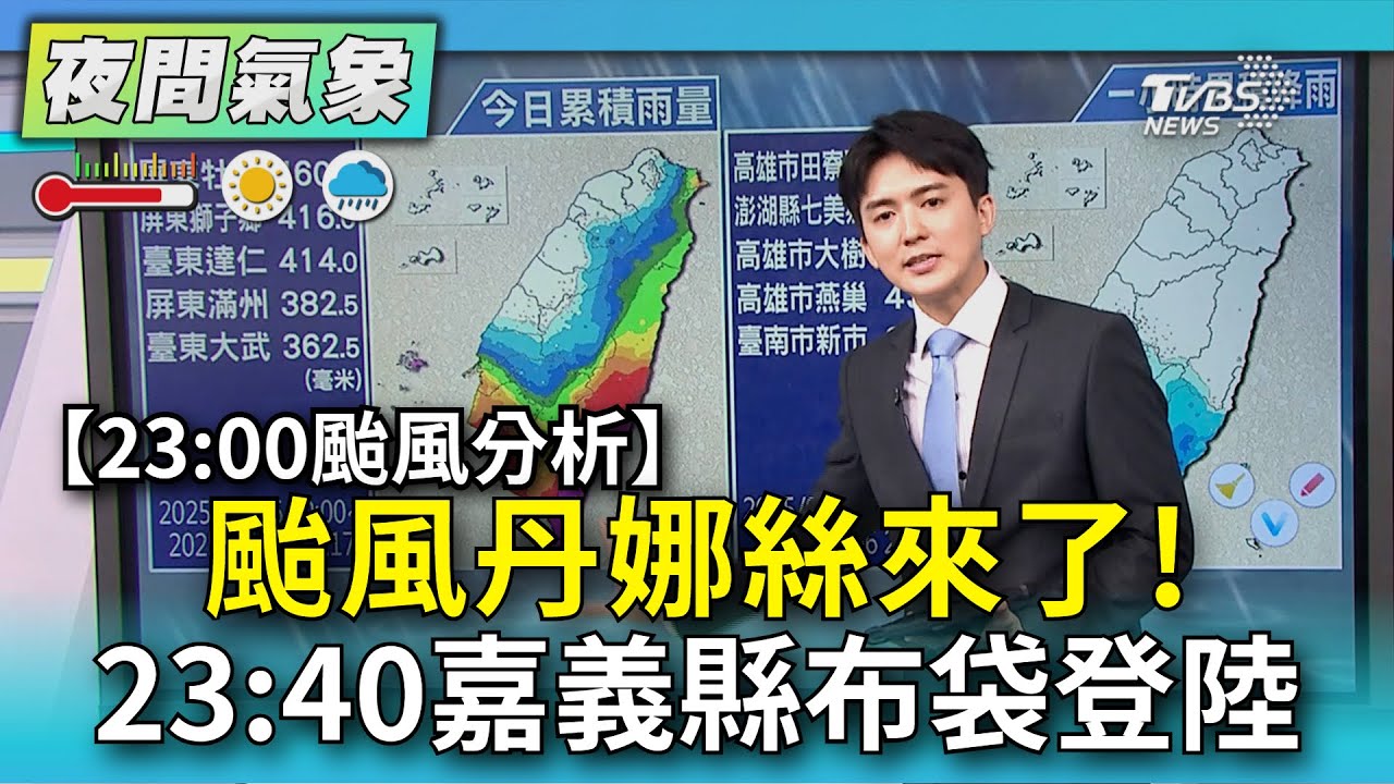 颱風丹娜絲來了!23:40嘉義縣布袋登陸｜TVBS新聞 @TVBSNEWS02