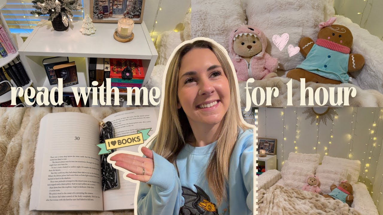 read with me for 1 hour (cozy rain sounds) 📖🎀☕ candles, blankets & calm ambience