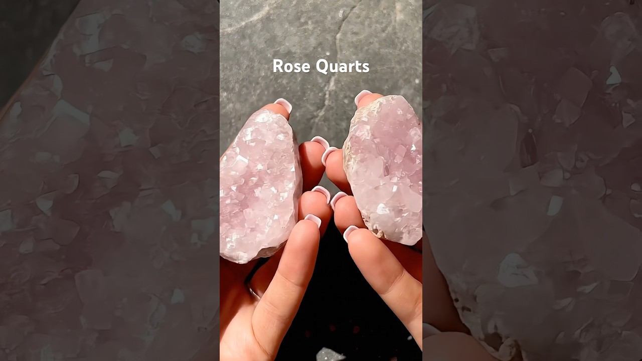 🔨💎 Rose Quartz Splitting Open | ASMR Crystal Cutting #shorts