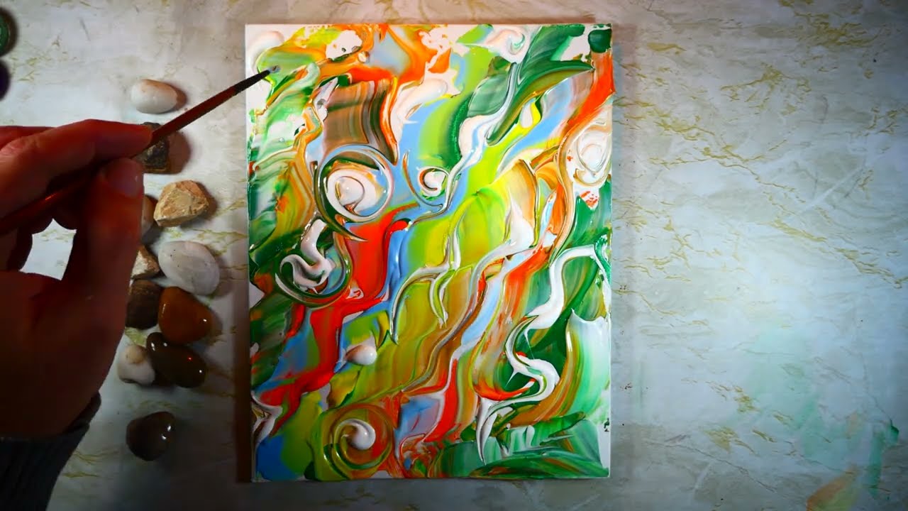 Extremely Simple & Easy Abstract Painting | Acrylics | Quick Relaxing Art | Rainy Vibes