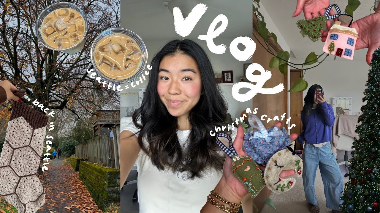 days in my life 🍂🧶☕ home for the holidays, christmas crafting, + yapping