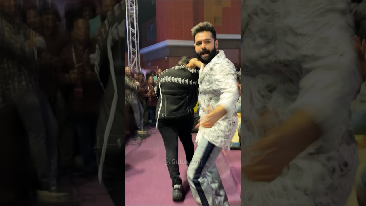 #sstaman Fun with #rampothineni @ Skanda movie Pr release event | Gulte.com