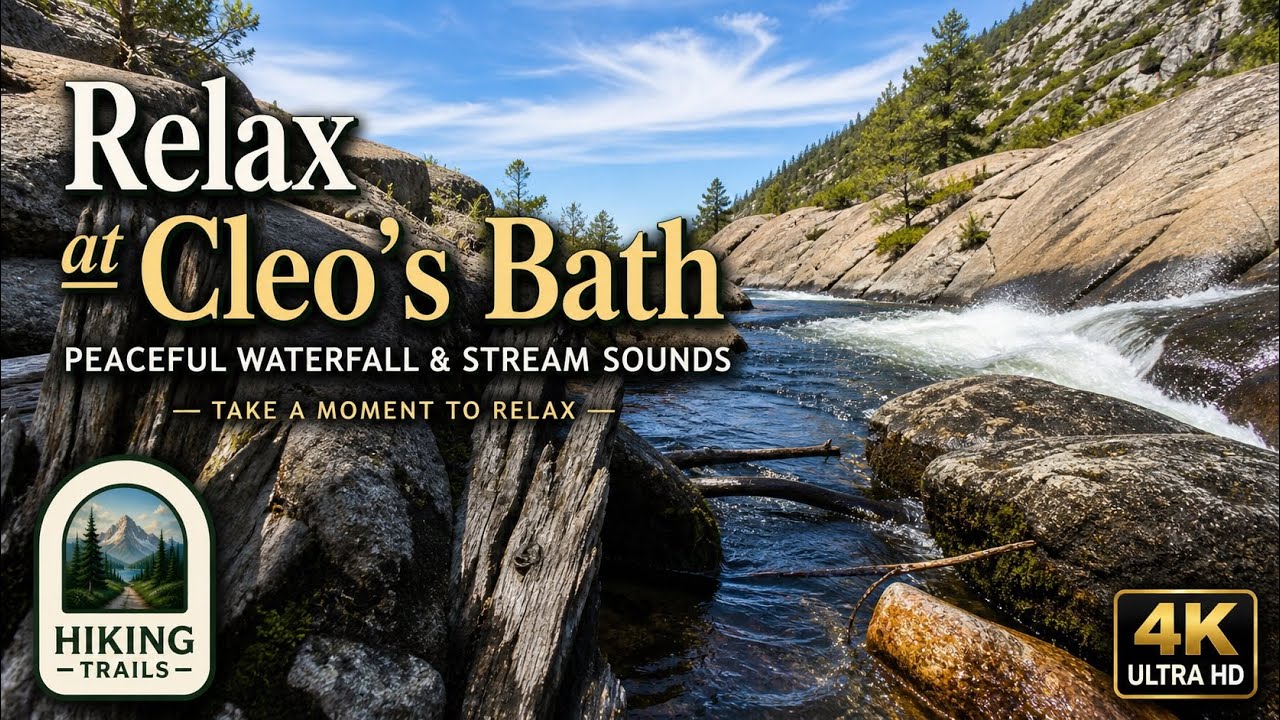 🌊 Cleo&rsquo;s Bath, 4K Taking a Moment to Relax, Peaceful Waterfall & Flowing Stream Sounds for Deep Calm