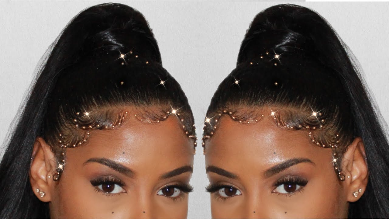 GOLD DIAMOND JEWELED EDGES/BABY HAIRS ft HarinBeauty
