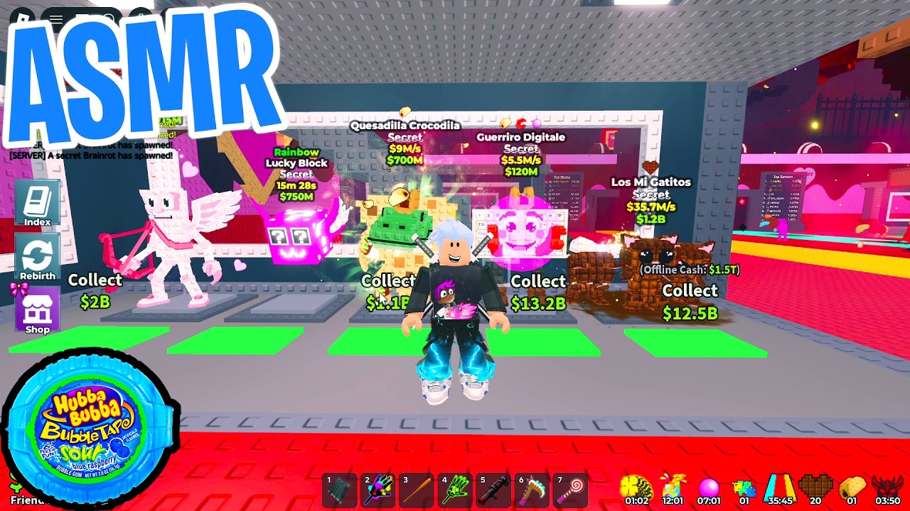 ASMR Roblox Steal a Brainrot Admin Abuse Taco Tuesday Event 😴 Gum Chewing 🎮🎧 Controller Sounds 💤