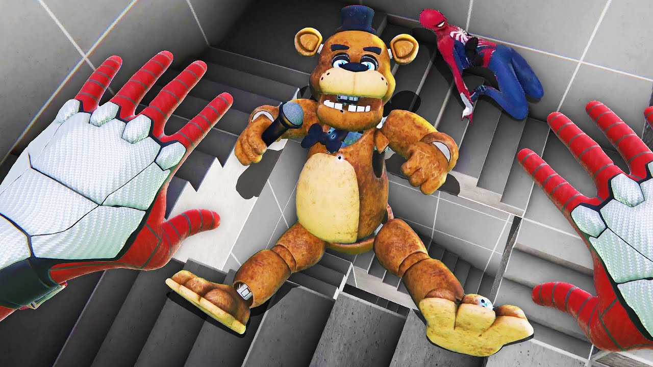 Throwing FNAF Animatronics into DEADLY Stairwell... (Bonelab Mods)
