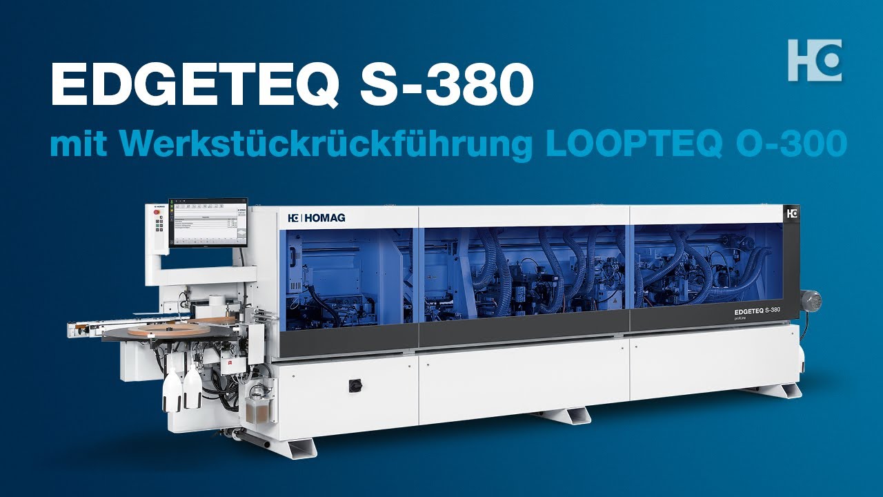 Kantenanleimmaschine mit Werkstückrückführung - EDGETEQ S-380 + LOOPTEQ O-300
