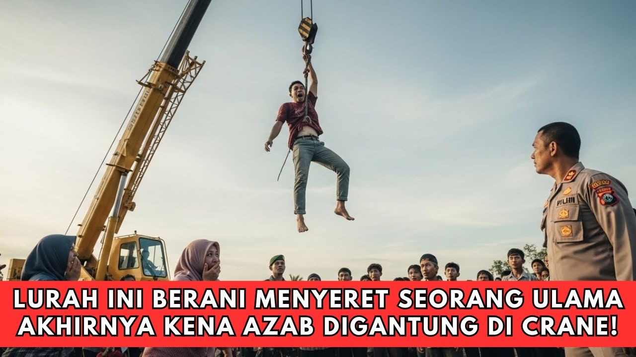 NGERIII! Berani Menyeret Seorang Ulama, Pak Lurah Ini Kena Azab, Tubuhnya Digantung Di Crane!