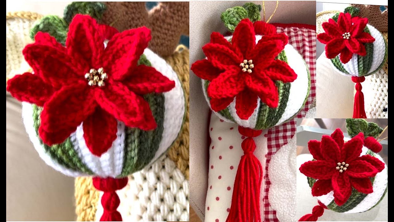 MARAVILLOSO IMPRESIONANTES ESFERAS NOCHEBUENAS 3D Bonito Crochet para Tu Casa