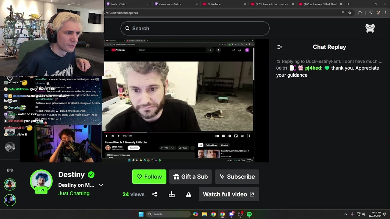 xQc Reacts to Destiny's Take on Muslims