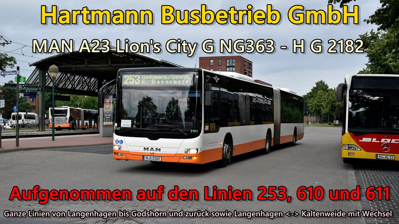 [Sound] Bus MAN A23 Lion's City G NG363 von Hartmann Busbetrieb GmbH - H G 2182 (Voith)