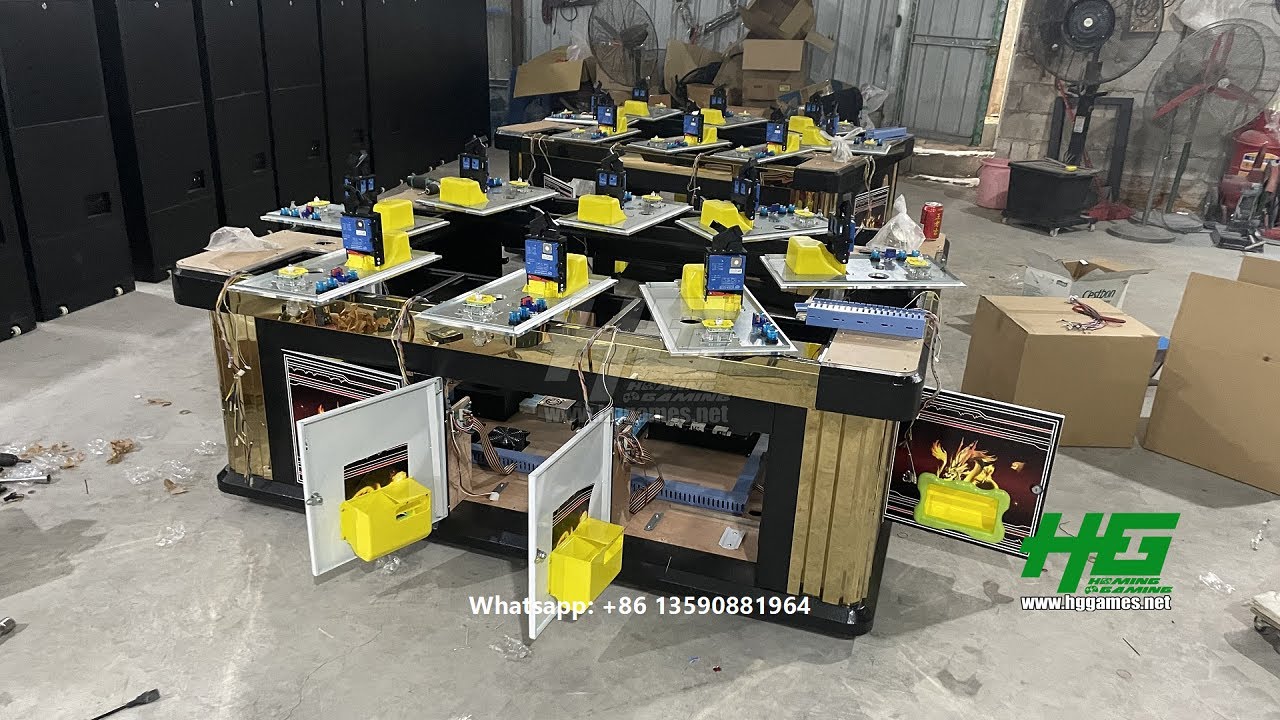 8 players fish table game machine with coin hopper 8 seats fish cabinet