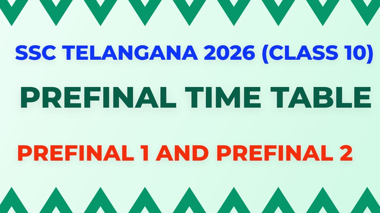 ssc prefinal time table 2026.  Ts ssc time table class 10. class 10 ssc prefinals time table 2026