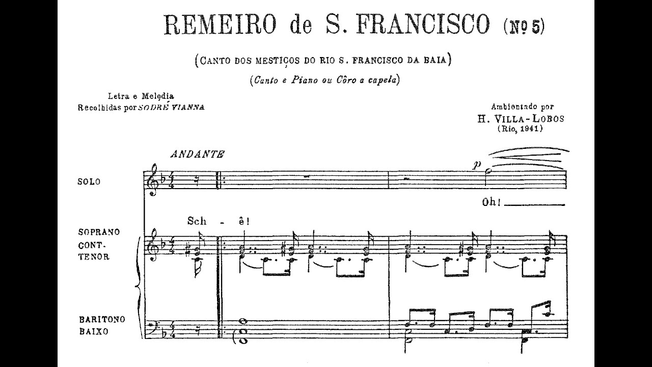 Villa-Lobos (harm.) - Remeiro de S. Francisco (Lia Salgado, soprano.;  Murillo Santos, piano)