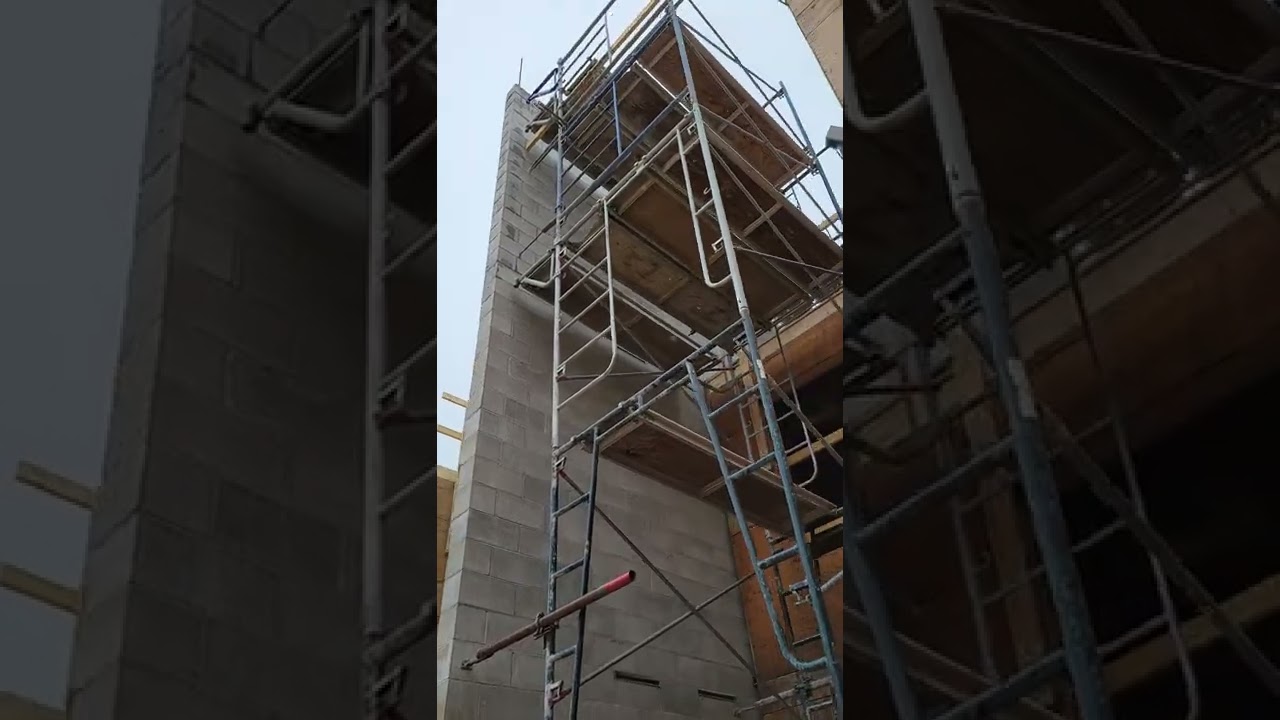 Commercial Fire Rated Block Wall Poured Concrete filled / Rebar Masonry