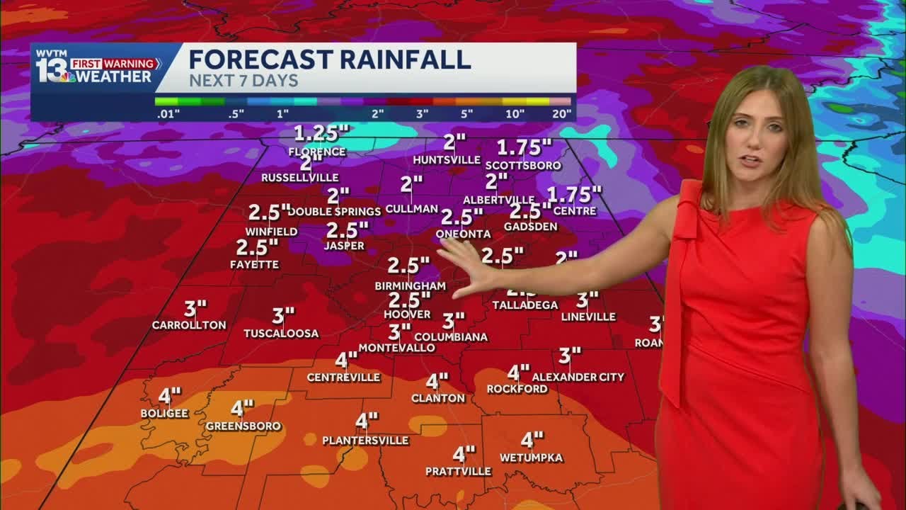 Steamy summer air and heavy storms in Alabama's weekend weather forecast.