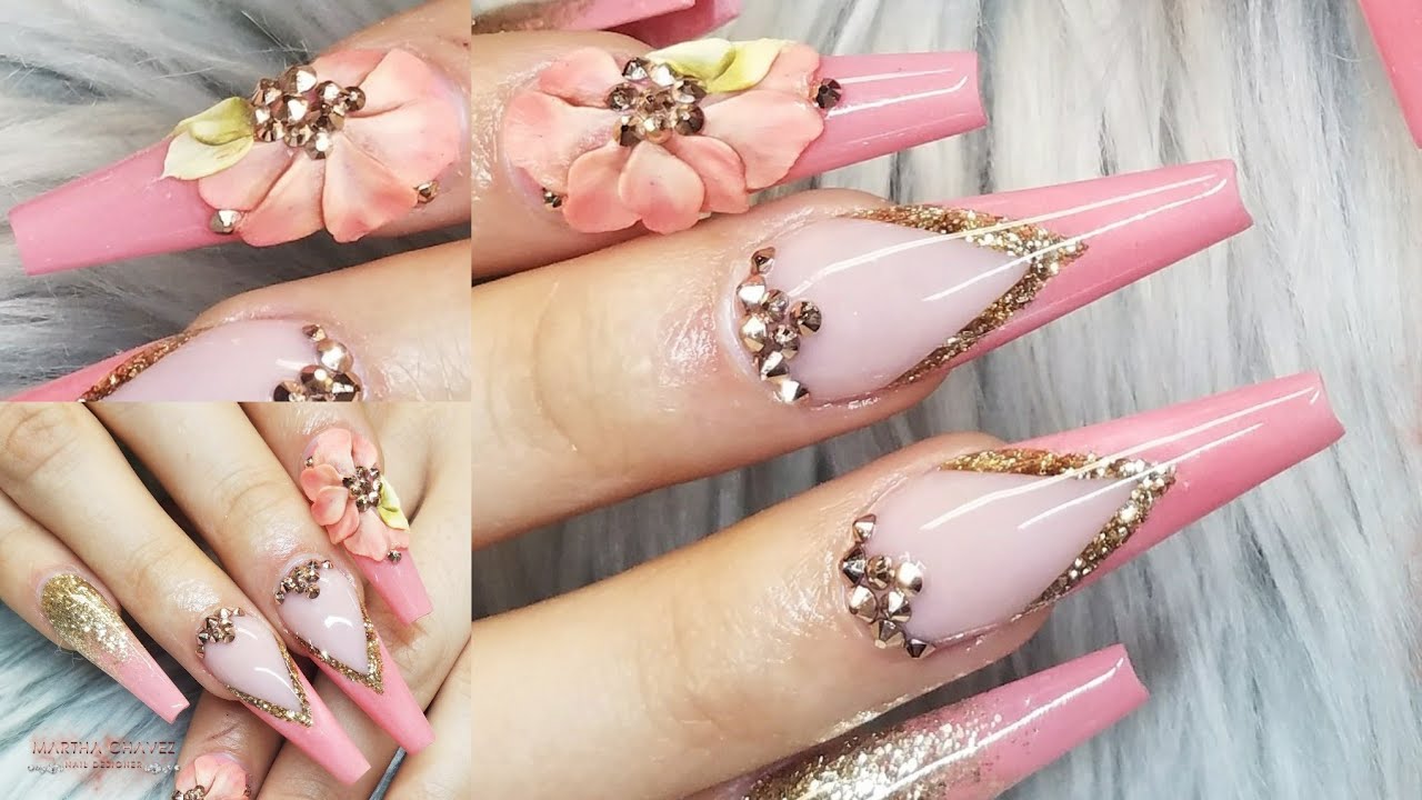 UÑAS ESCULTURALES Y 3D🌺🌺|Acrílic Nails And 3D Art