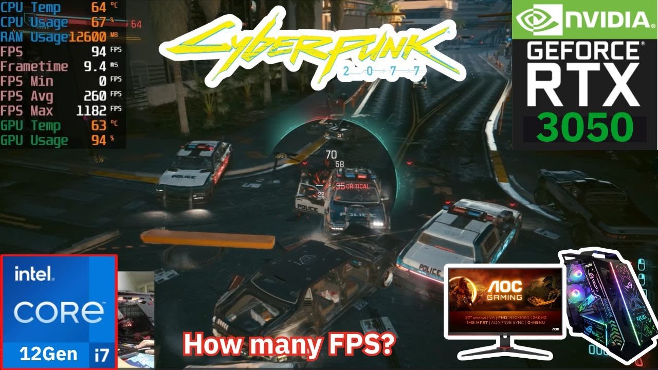 Desktop core i7 13gen RTX 3050 6GB 32GB RAM 240Hz Monitor CYBERPUNK 2077 How many FPS?