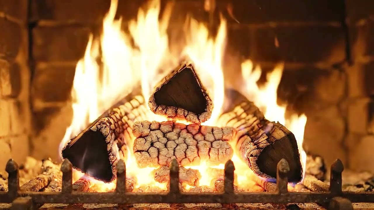 Relaxing Fireplace with Crackling Sound – 10 Minutes Cozy Ambience