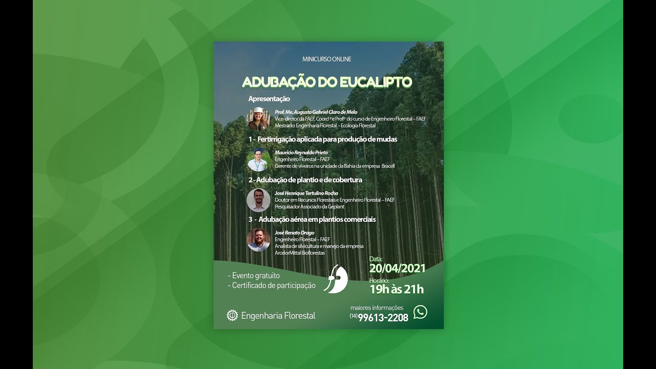 MINI-CURSO ONLINE - ADUBAÇÃO DO EUCALIPTO