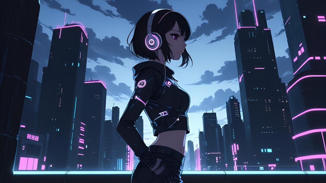Cyberpunk Chill Lo-fi | Rainy Rooftop Beats for Study 🌧️