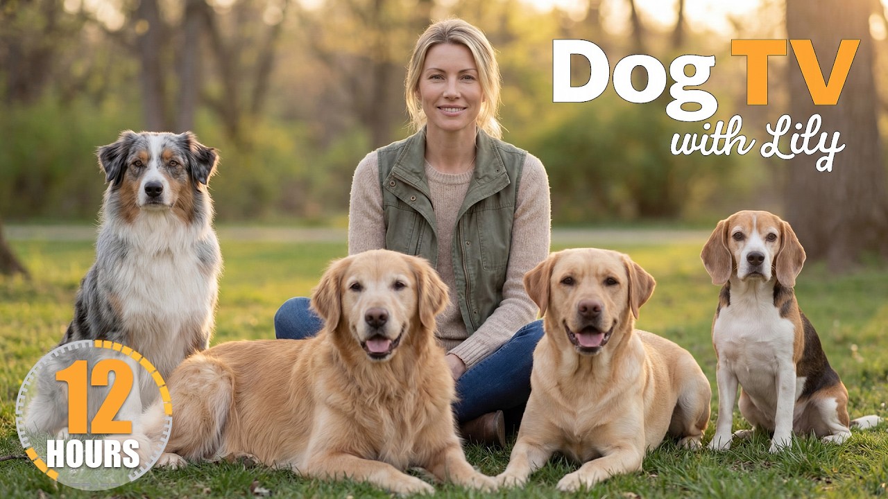 12 Hours of Calm Dog TV for Dogs at Home | Gentle Voice, Piano & Relaxing Dogs