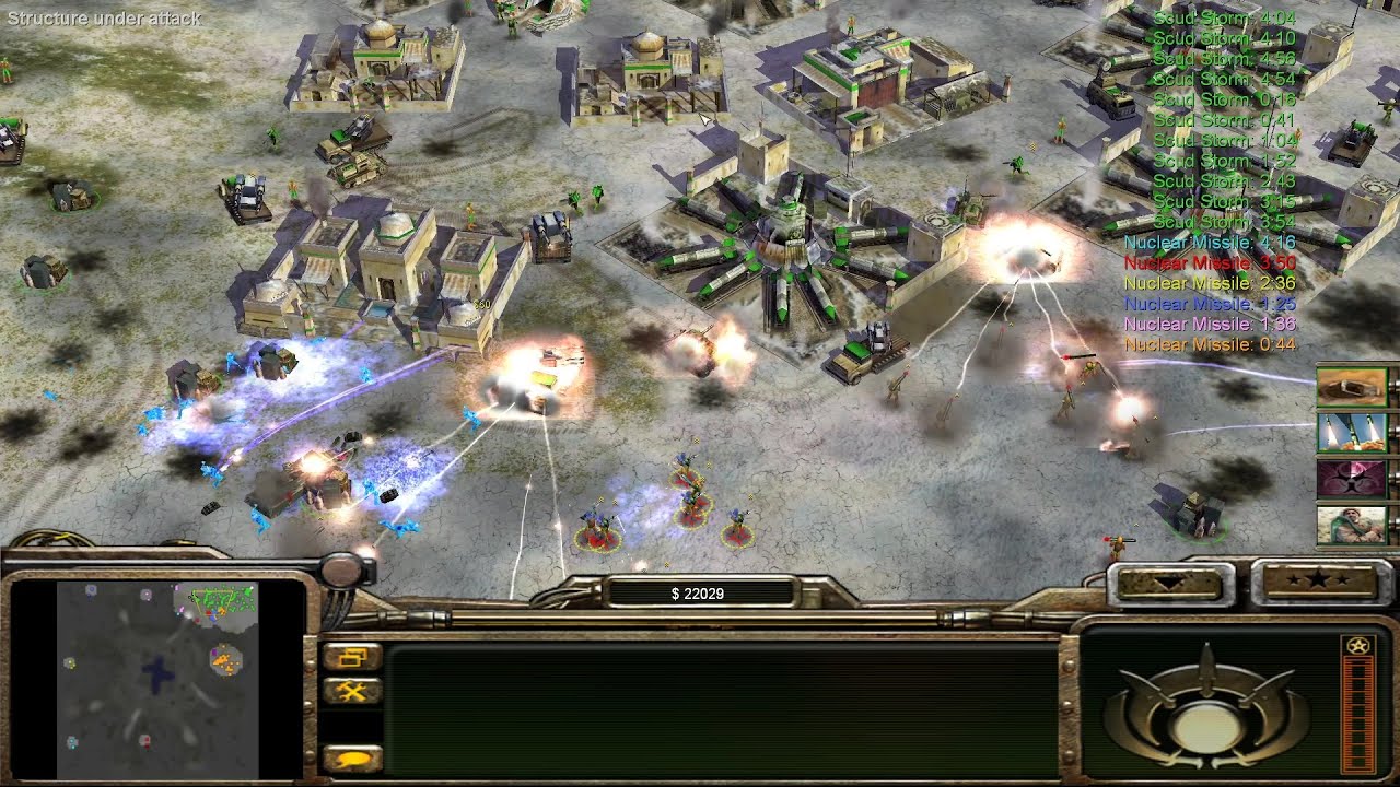 C&C Generals - Zero Hour: 1 vs. 7 - Toxin vs. 7 Hard Infantry (Whiteout)