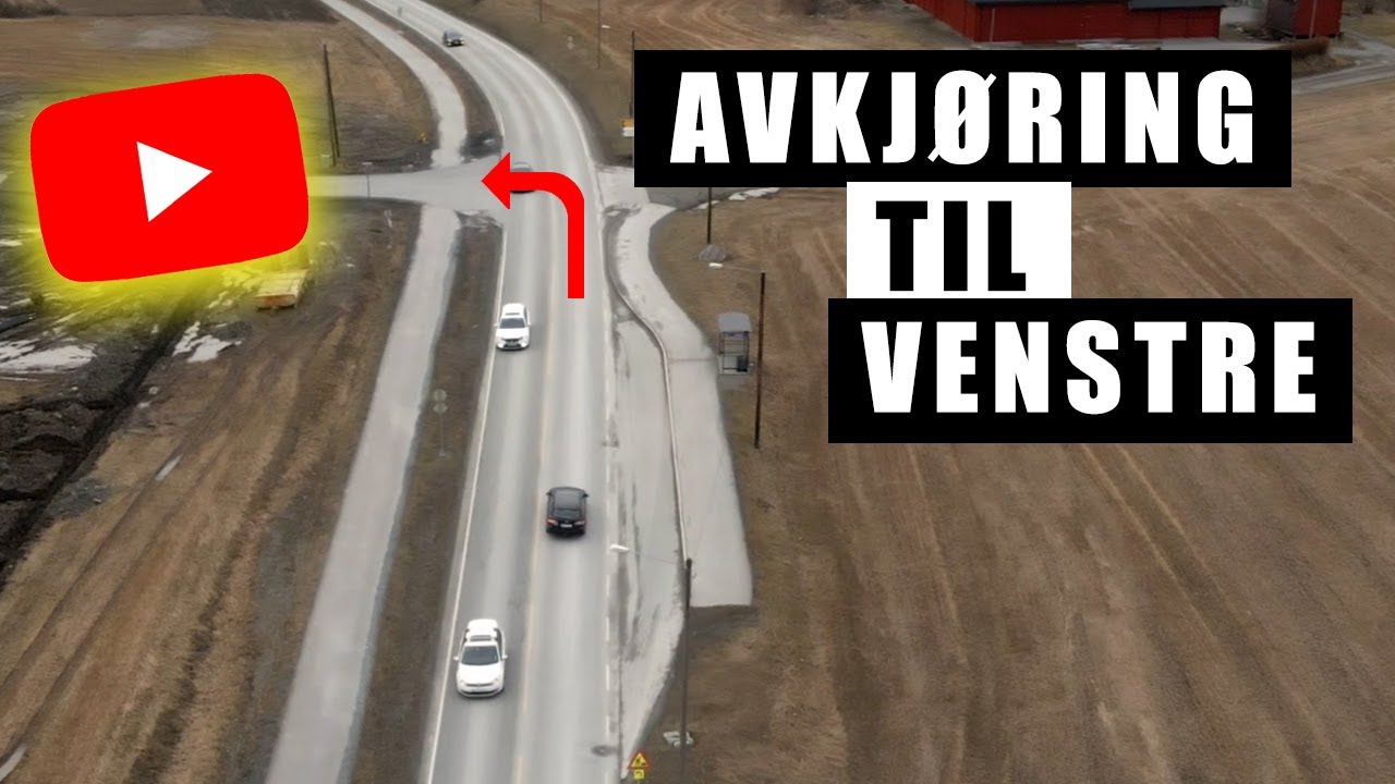 Avkjøring til venstre på en høyhastighetsvei