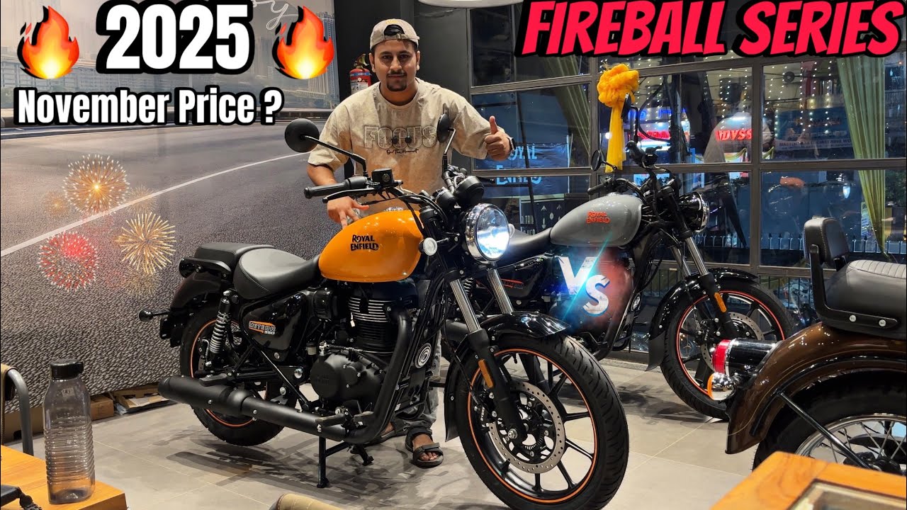 Royal Enfield meteor 350cc Fireball Series Orange And Grey Comparison 🔥| @2.3Lakhs | On Road Price ✨