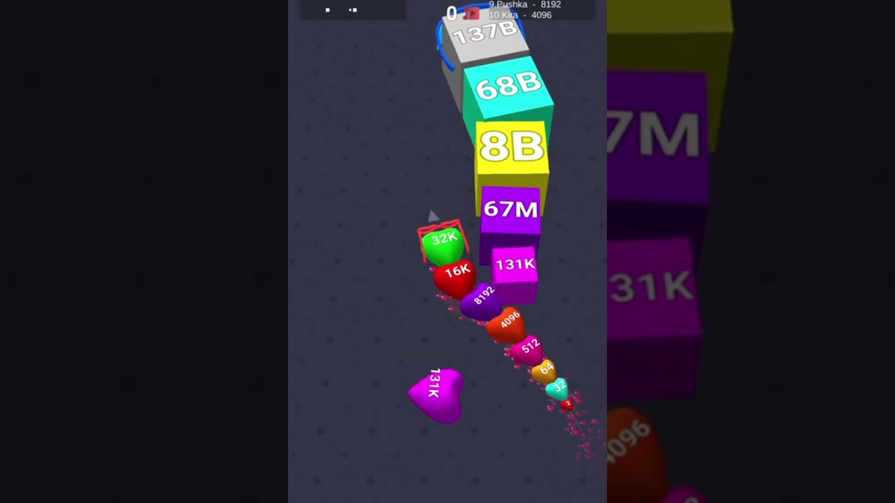 Cube arena 2048 I got 524K enlarge cube