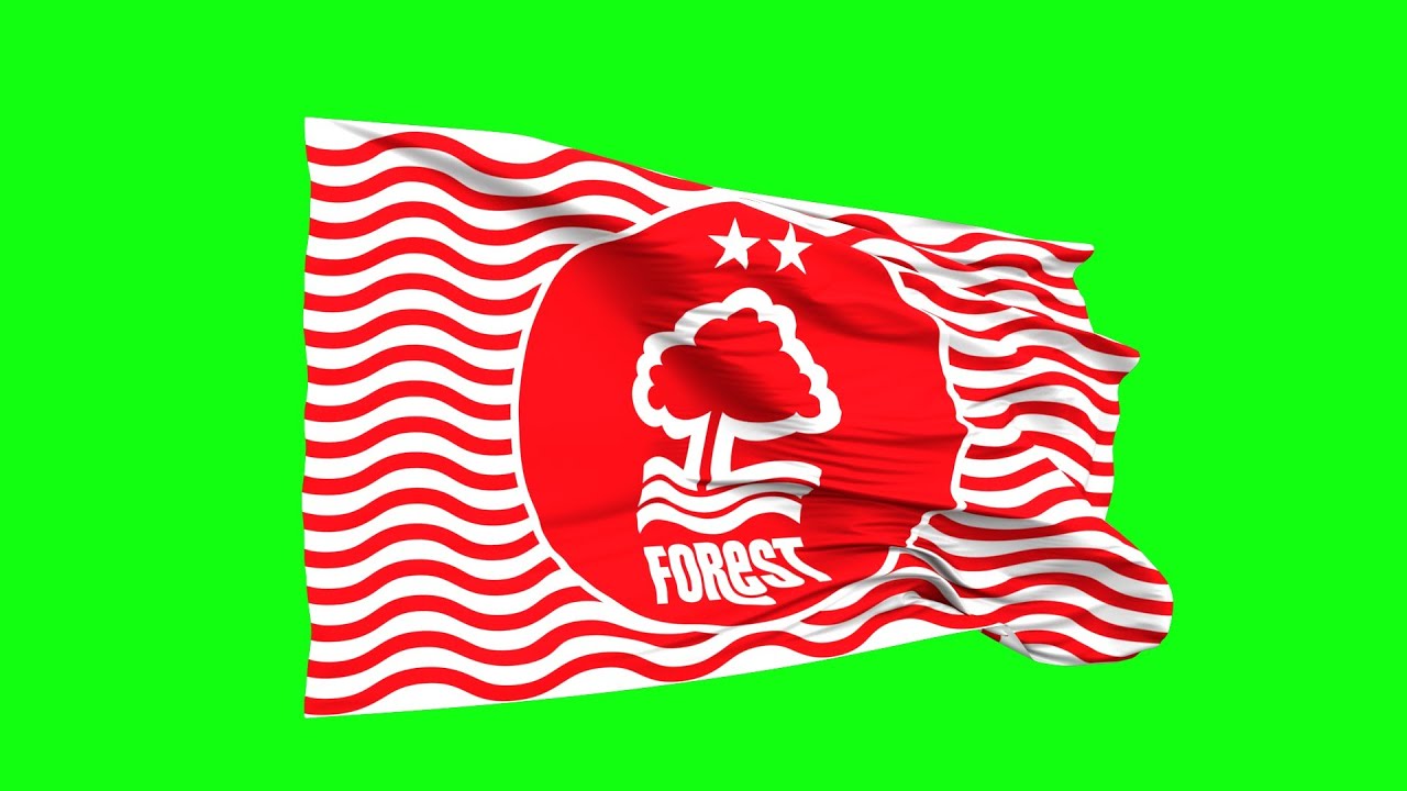 Nottingham Forest football club flag green screen | blue screen | chroma key (FREE USE)