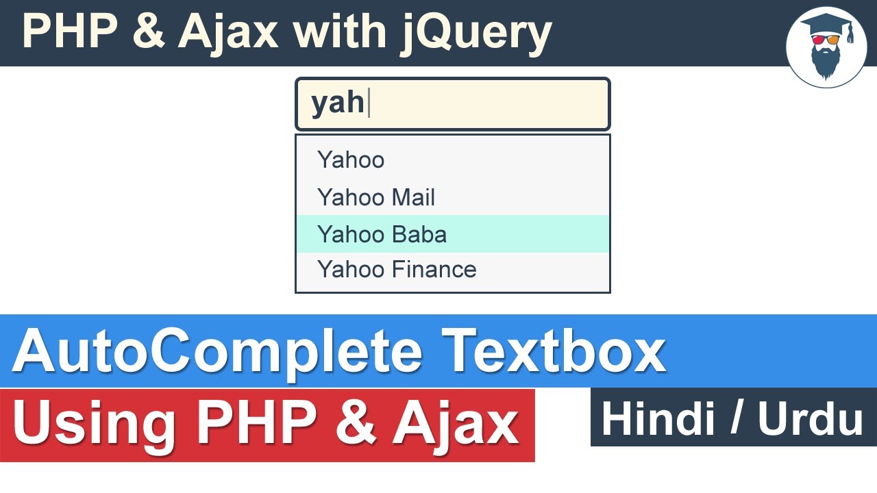 PHP Ajax AutoComplete Textbox Tutorial in Hindi / Urdu