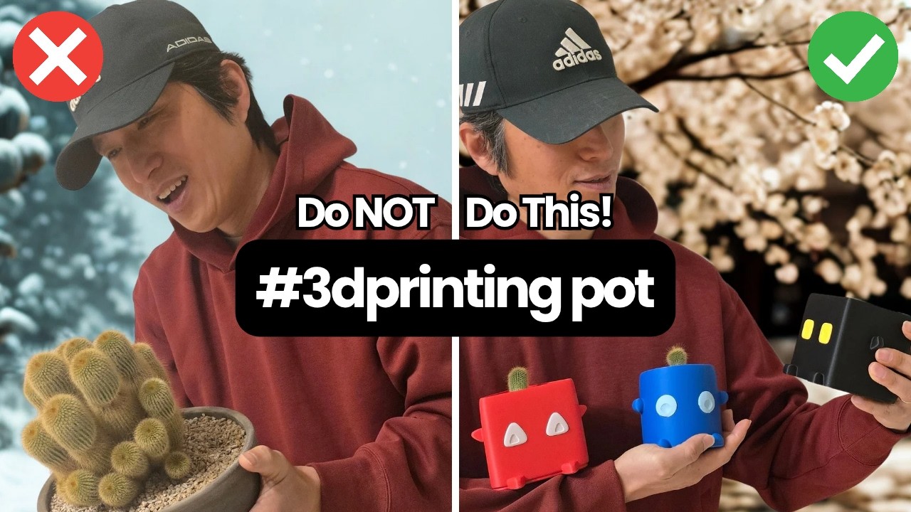 심쿵 주의! 3D 프린터로 만든 숏다리 🌵 선인장 화분 가족.