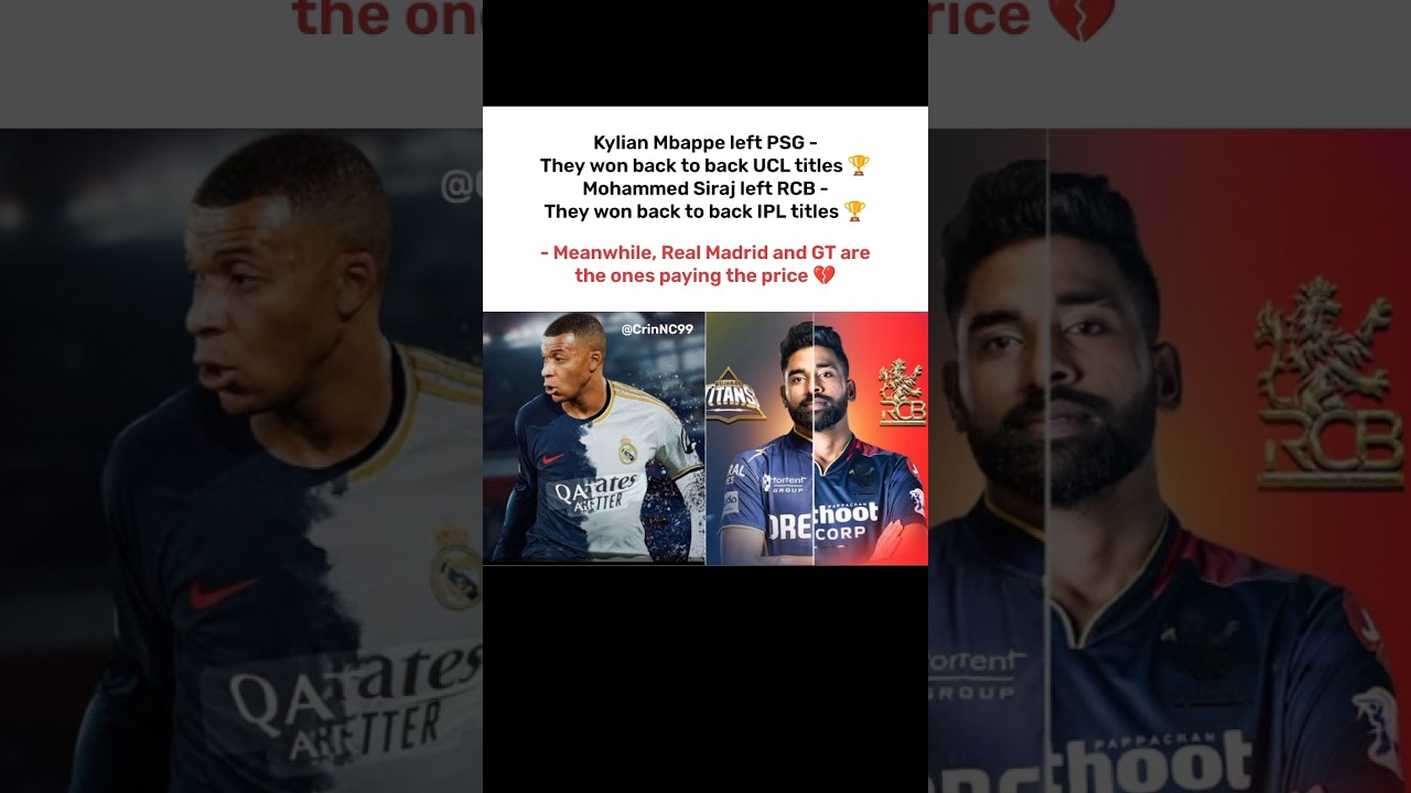 The Ultimate Exit Curse: PSG & RCB Win After Mbapp&eacute; and Siraj Leave! 😳🏆|#shorts #ipl2026 #rcb #psg