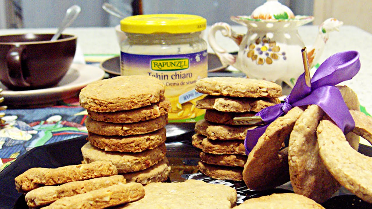 BISCOTTI  VEGANI AL TAHIN | INTEGRALI E SENZA ZUCCHERO | IDEALI per la COLAZIONE