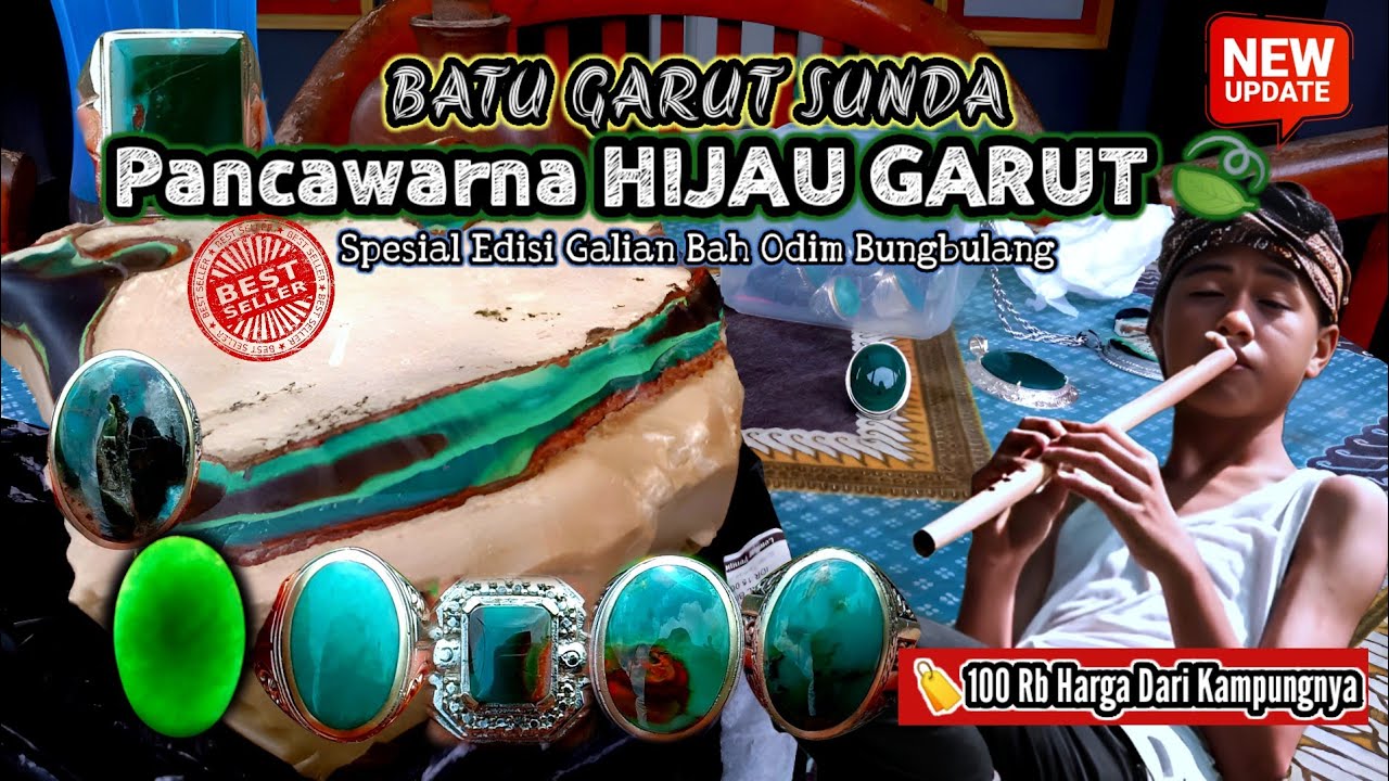 HIJAU GARUT BUNGBULANG 🍃 Spesial Edisi Galian Bah Odim ⭐ Dan Pancawarna Dasar Hijau Kristal 💎
